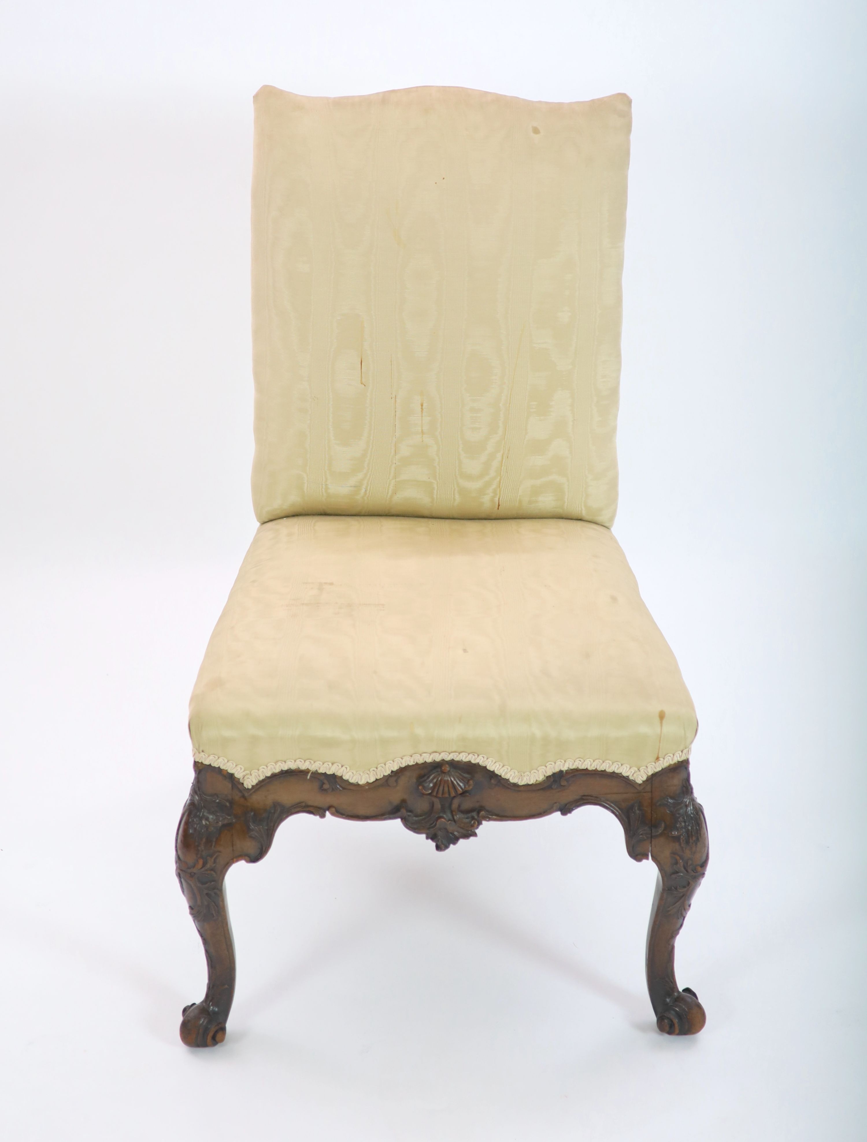 A George II red walnut side chair W.64cm D.73cm H.99cm